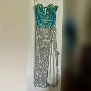 La Femme Strapless Beaded Floor-length Gown 10
